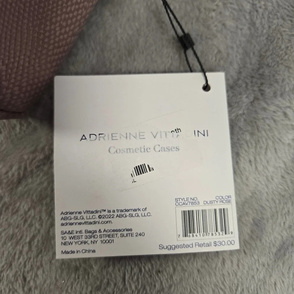 Adrienne Vittadini Bellini Collection Cosmetic Bag Dusty Rose CCAV7853 New‎